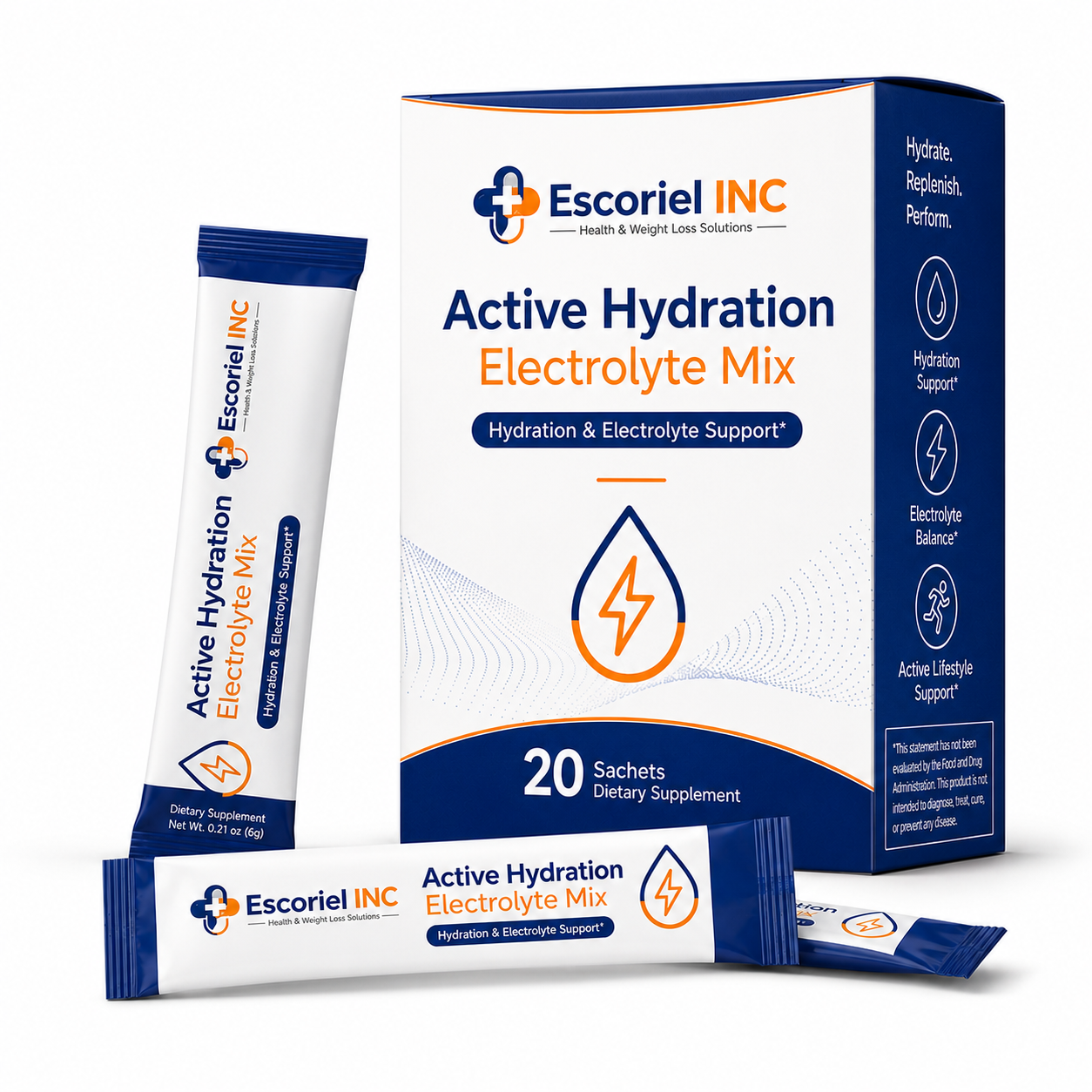 Escoriel Active Hydration Drink Mix, 20 sachets